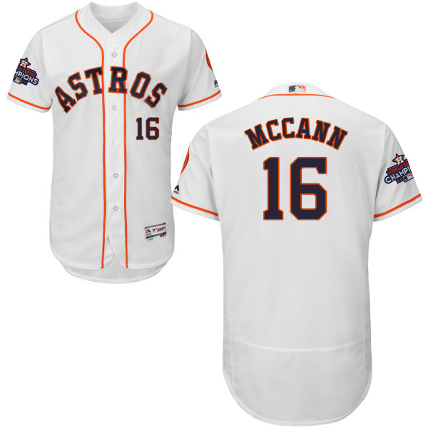 Astros #16 Brian McCann White Flexbase Authentic Collection World Series Champions Stitched MLB Jersey